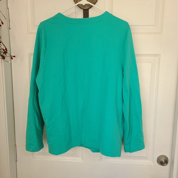 (495) Palm Harbor Woman's Long Sleeve Sweater, Size: Large Color: Green - Picture 11 of 11